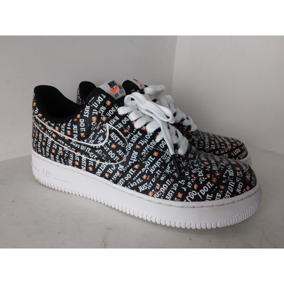 Nike Air Force 1 'Just Do It' Logo All Over Black A06296-001 Mens Size US 10 - Picture 1 of 9